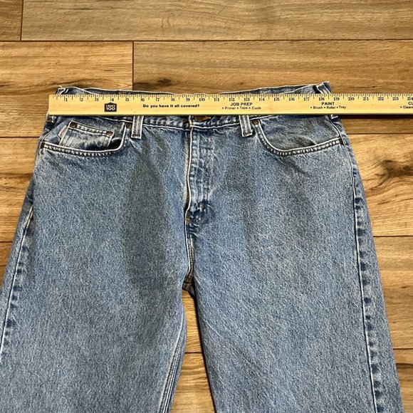 Men's Carhartt Relaxed Fit Denim Jeans SZ 40x30 Light Blue B460 LVB Work Casual - Picture 4 of 12